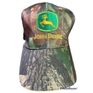 John Deere Embroidered Logo Camouflage Yellow Green Adjustable Baseball Dad Hat